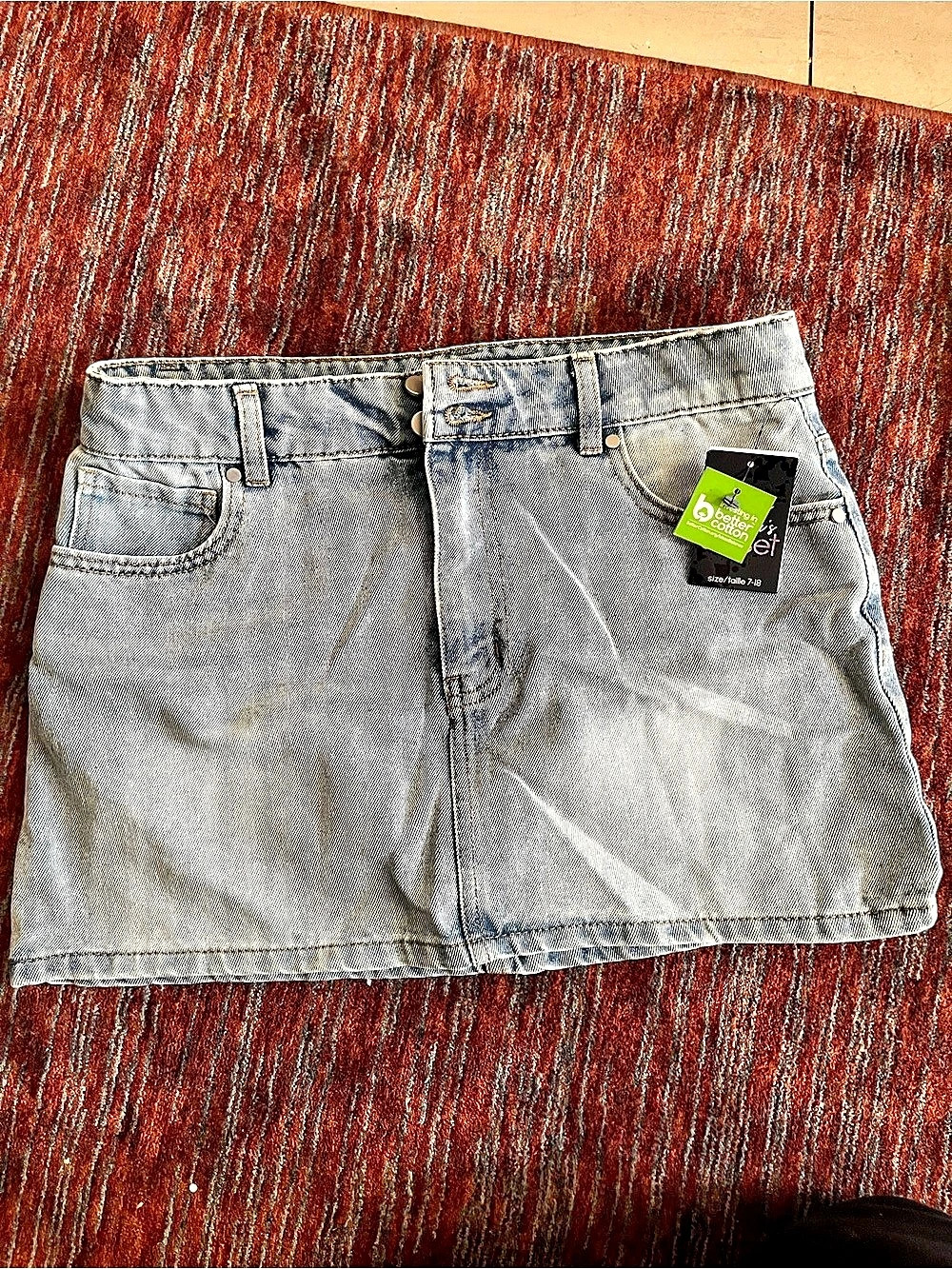 The Children's Place Girls Denim Skirt with Bow Pockets Size 10 NWT